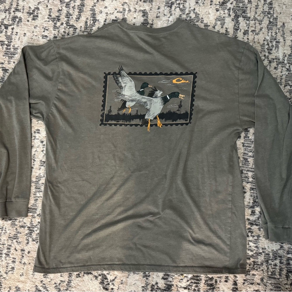 Olive Green Long Sleeve Men's Shirt - Picture 2 of 2